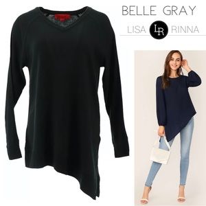 New Belle Gray By Lisa Rinna Asymmetrical Sweater